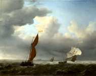 Willem van de Velde - A Dutch Ship and Other Small Vessels in a Strong Breeze
